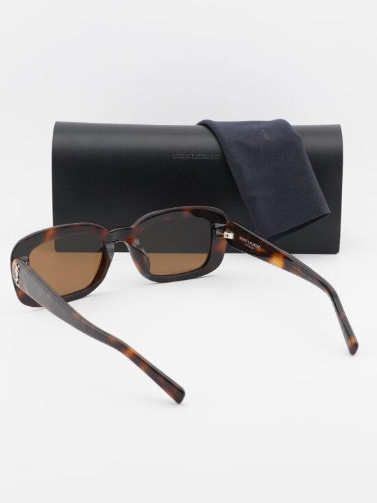 Saint Laurent SLM130/F 004 Rectangle Sunglasses - Havana/Brown